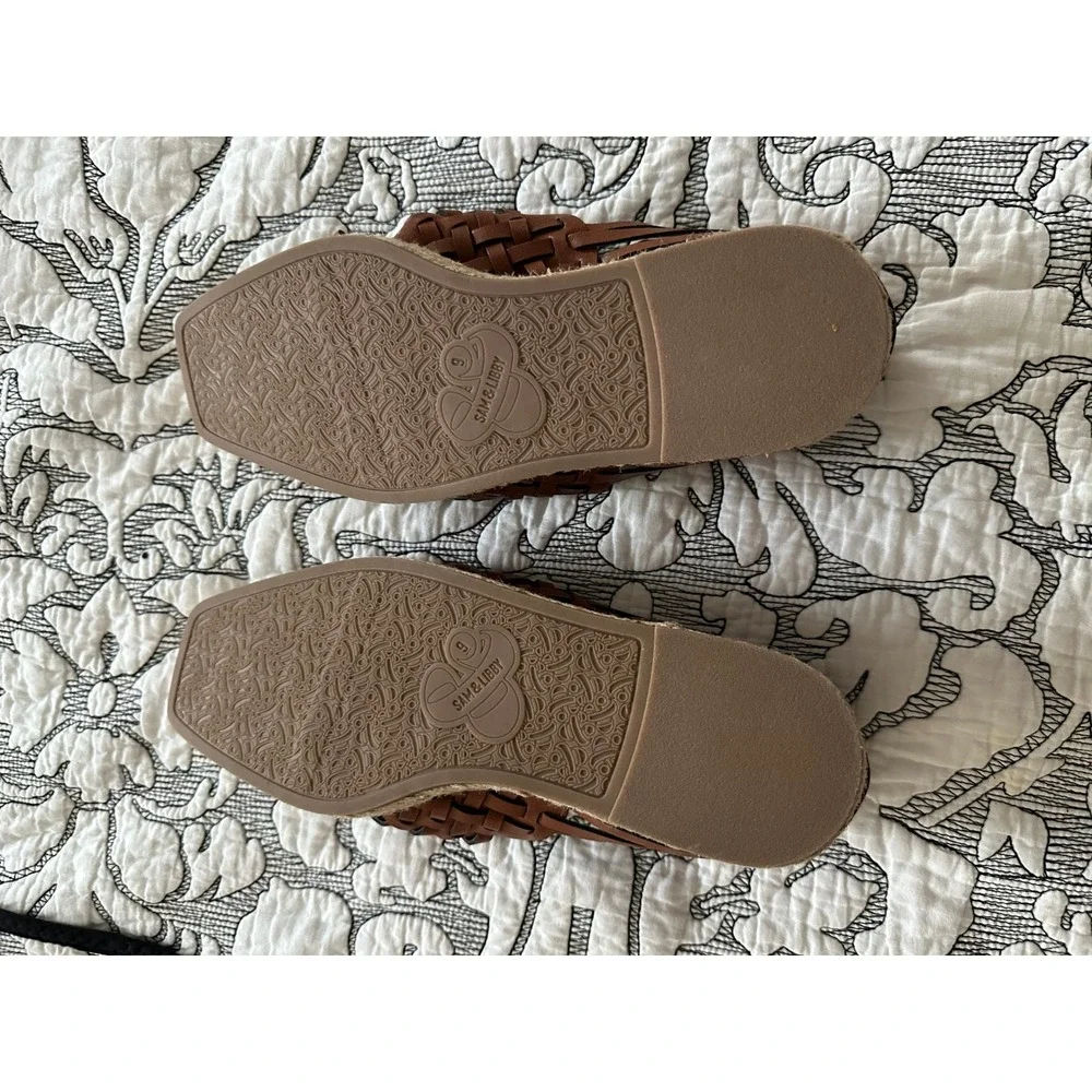 Sam & Libby Brown‎ Woven Leather Espadrille  Size 9